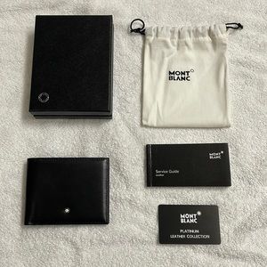 Genuine Mont Blanc 14548 mens Meisterstuck smooth black leather 6cc wallet new